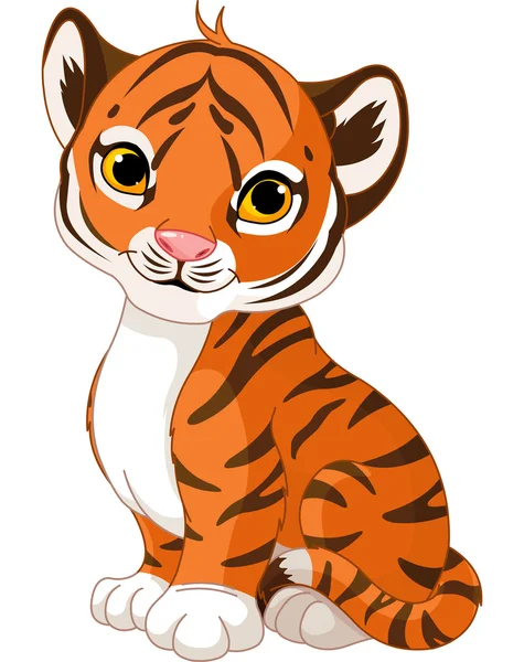 Cute tiger cub — Stock Vector