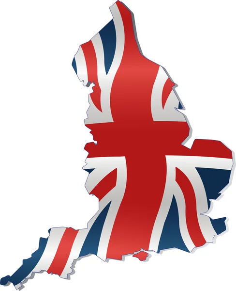 UK Map with British Flag — Stock Vector