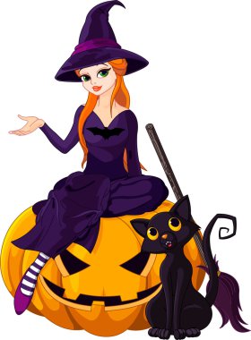 pumpkin Halloween cadı