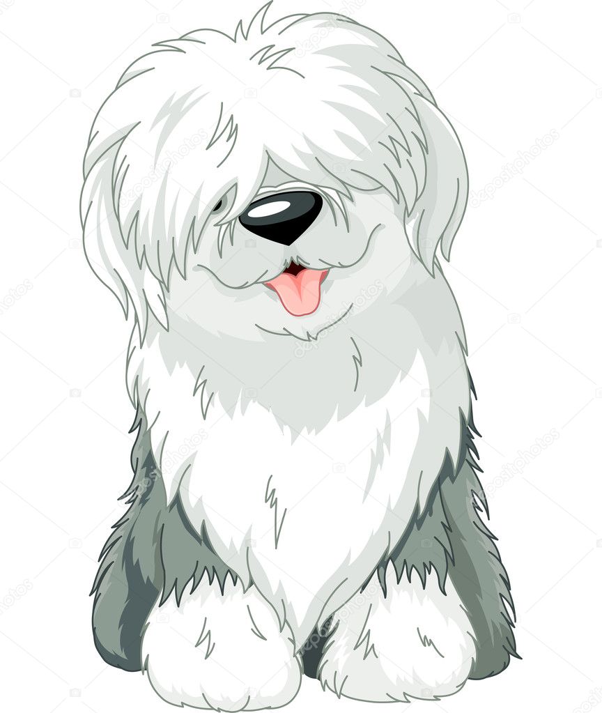 Perro peludo imágenes de stock de arte vectorial | Depositphotos