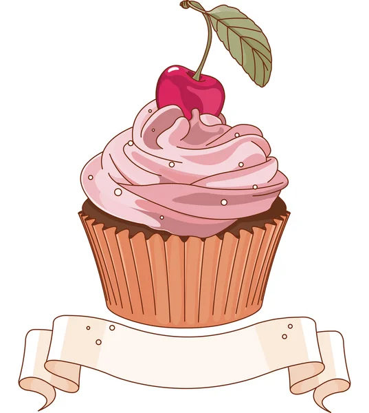 Mooie cupcake — Stockvector