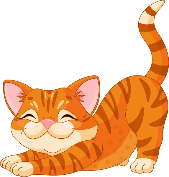 Lindo gatito estiramiento — Vector de stock