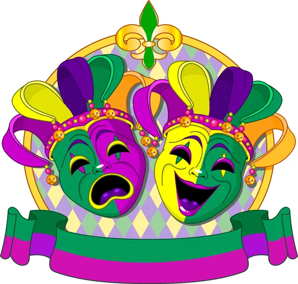 Mardi Gras Diseño de máscaras — Vector de stock