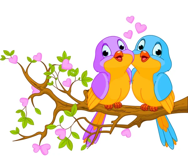 Aves enamoradas — Vector de stock