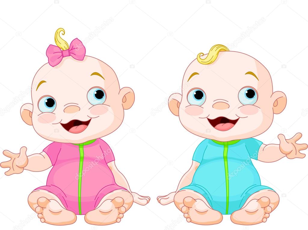Cute smiling twins