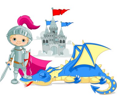 Dragon and Knight clipart