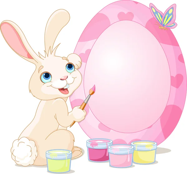 Easter Bunny painting Easter Egg — Stock Vector