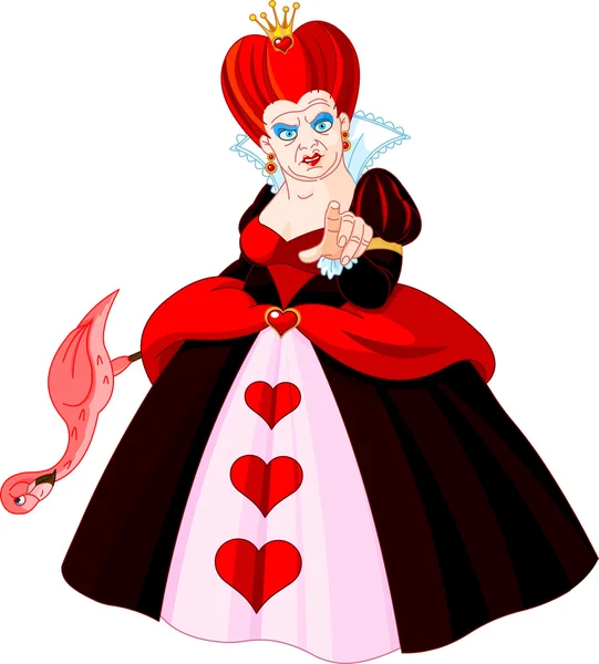 Angry Queen of Hearts — Stock Vector