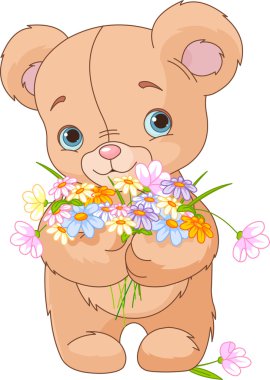 oyuncak ayı buketi vererek