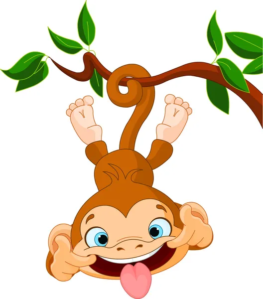 Monkey hamming — Stock Vector