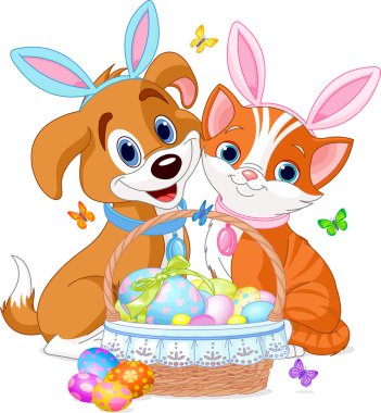 Paskalya kedi ve köpek