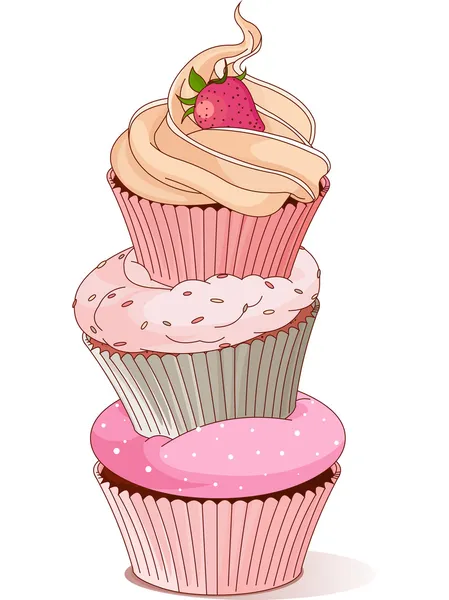 Pirámide de cupcakes — Archivo Imágenes Vectoriales