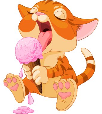 dondurma yerken yavru kedi