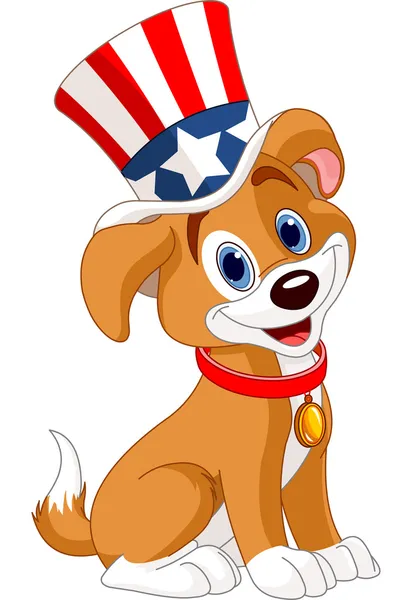 Fourth of July puppy — Stock Vector