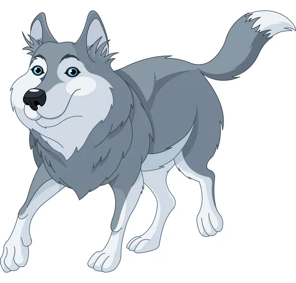 Lobo de dibujos animados — Vector de stock