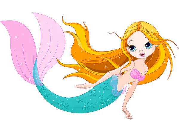 Cute Mermaid — Stock Vector