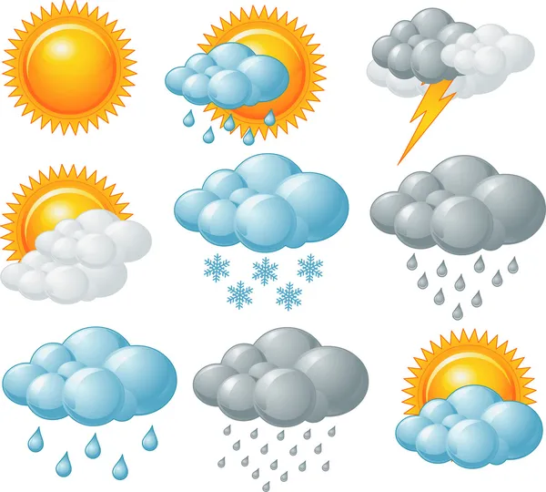 Icone meteo — Vettoriale Stock