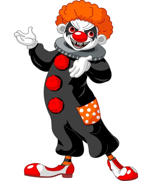 Halloween clown presenterar — Stock vektor