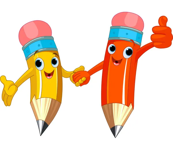 Vector Illustration Cartoon Happy Pencil Character Easy Edit Layered