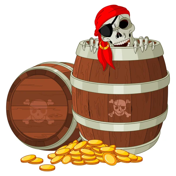 Pirate skelet — Stockvector