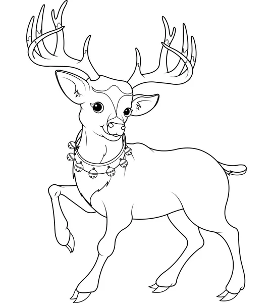 Reindeer Rudolf coloring page — Stock Vector