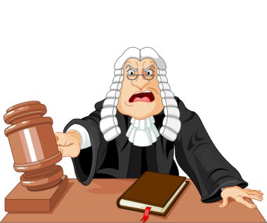 Judge with gavel clipart