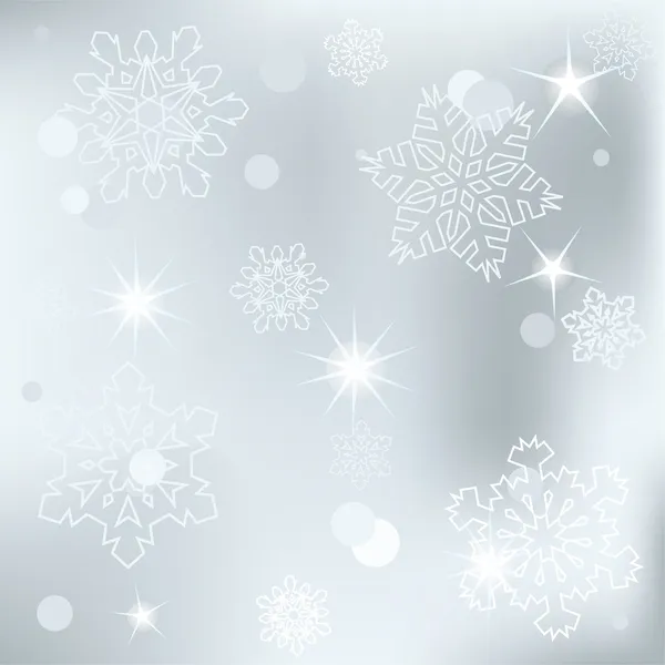 Christmas background with white snowflakes — Stock Vector