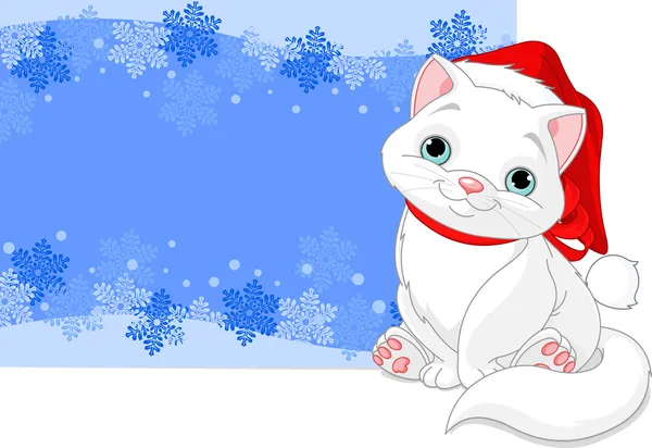 Christmas cat background — Stock Vector