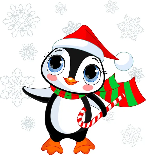 Mignon pingouin de Noël — Image vectorielle