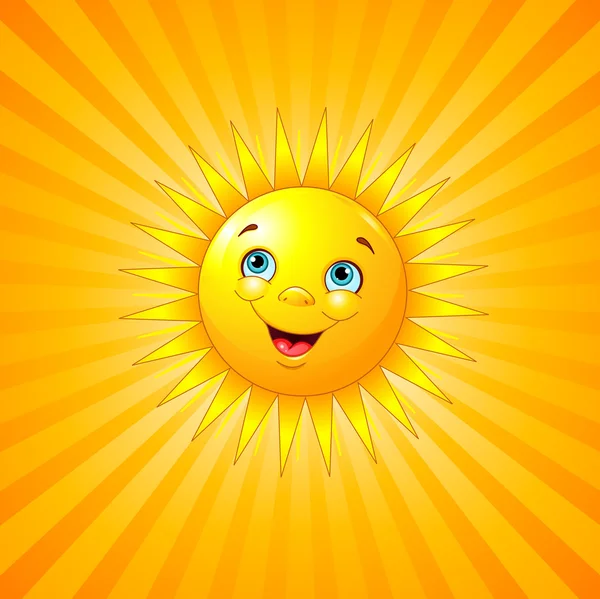 Sonriente sol — Vector de stock