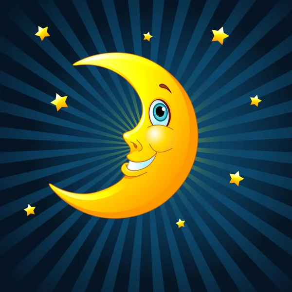 Smiling moon — Stock Vector