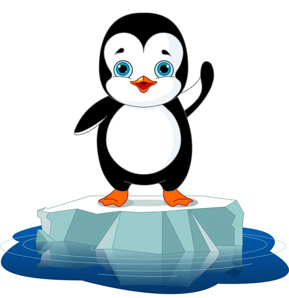 Pingvin a jégen — Stock Vector