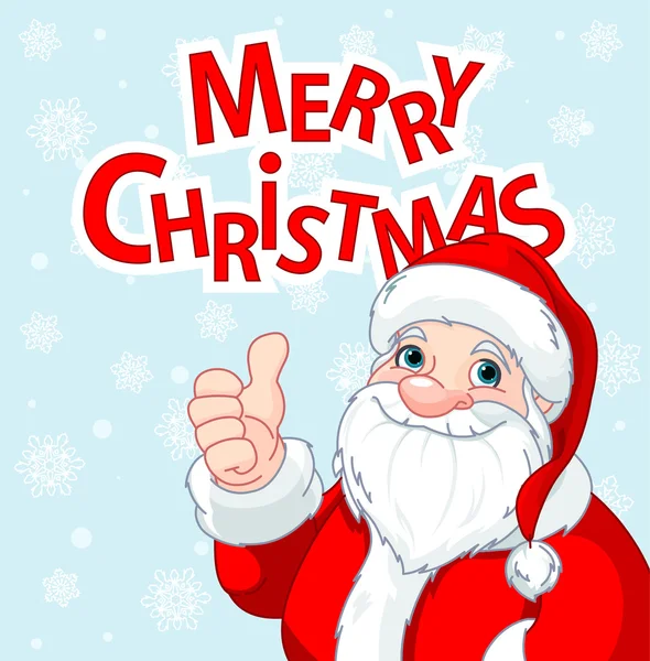 Tarjeta de felicitación Thumbs Up Santa Claus — Vector de stock