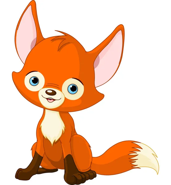 Cute baby fox — Stock Vector