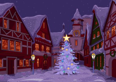 Şehir geceleri Noel
