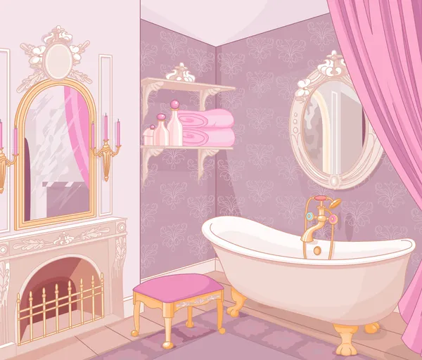 Интерьер ванной комнаты во дворце — стоковый вектор