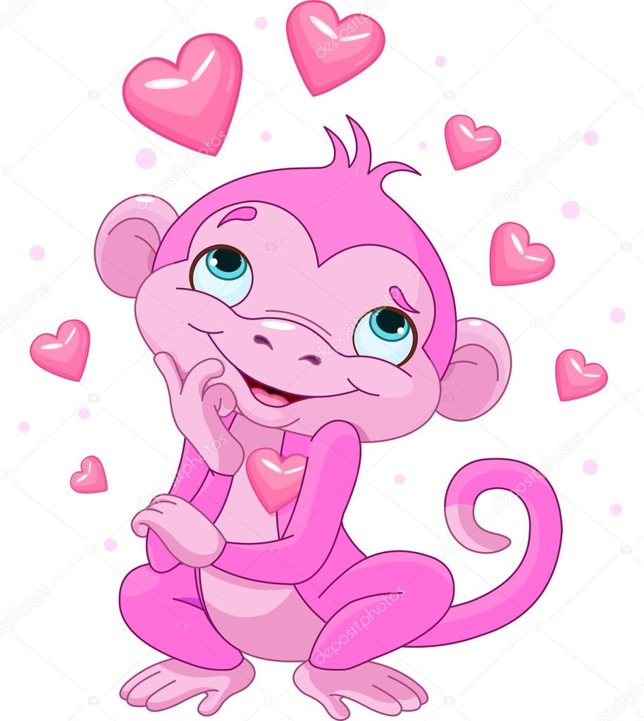 Monkey in love Stock Vector Image by ©Dazdraperma #38303659