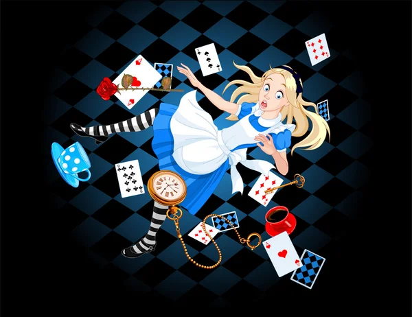 Падающая Алиса — стоковый вектор