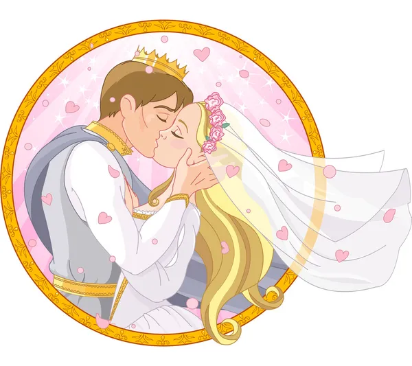 Kraliyet çift düğün — Stok Vektör