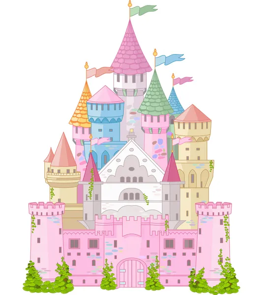 Castillo de cuento de hadas — Vector de stock