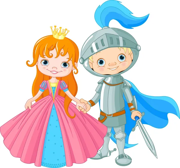 Medieval Lady and Knight — Stock Vector