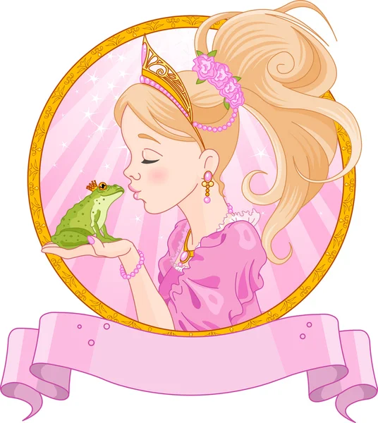 Princesse et grenouille — Image vectorielle