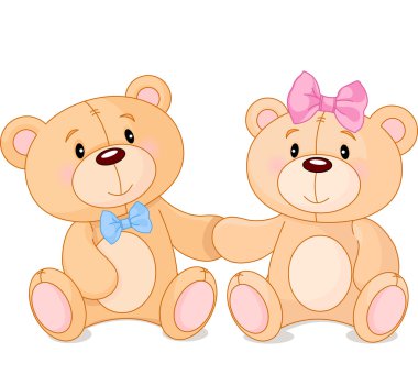 Teddy bears in love clipart