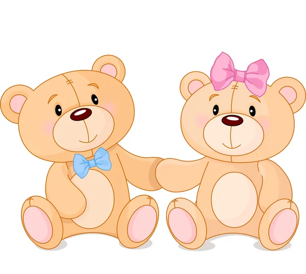 Osos de peluche enamorados — Vector de stock