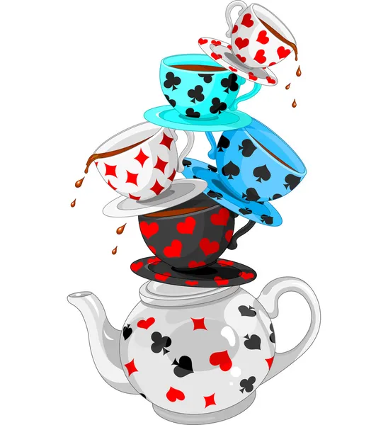 Wonder Tea Party pyramid — Stock Vector