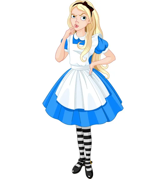 Thinking Alice — Stock Vector