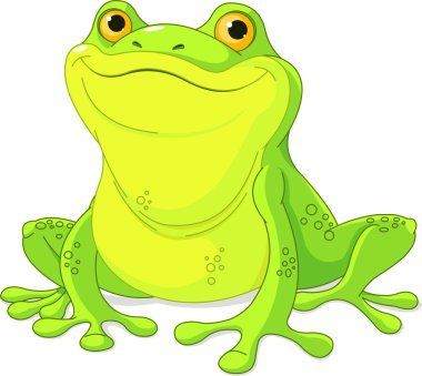 Cute green frog clipart