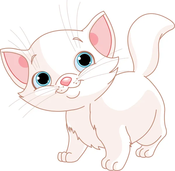 Adorable gatito blanco — Archivo Imágenes Vectoriales