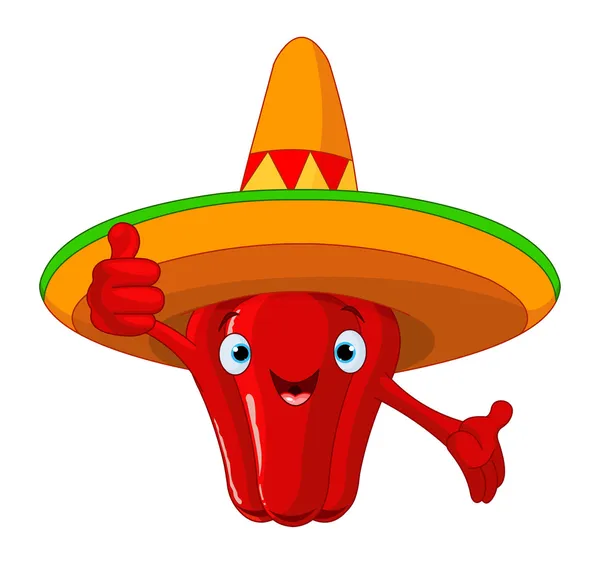 Ilustración de un chile rojo picante — Vector de stock