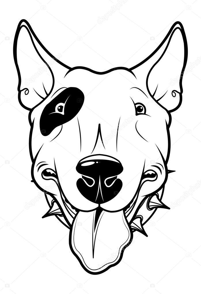 Illustration of cartoon Bull Terrier
